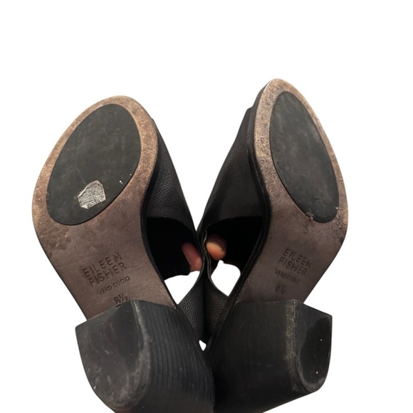 Eileen Fisher Glance Vacchetta Leather Slingback Sandals Size 6.5 - Picture 7 of 8